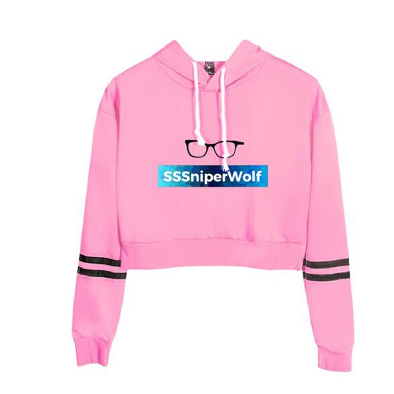 Sssniperwolf Merch Crop Top Hoodie Harajuku Cropped Sweatshirt Streetwear Hip Hop Long Sleeves Pullover Tops Sudaderas 2 - SSSniperWolf Store